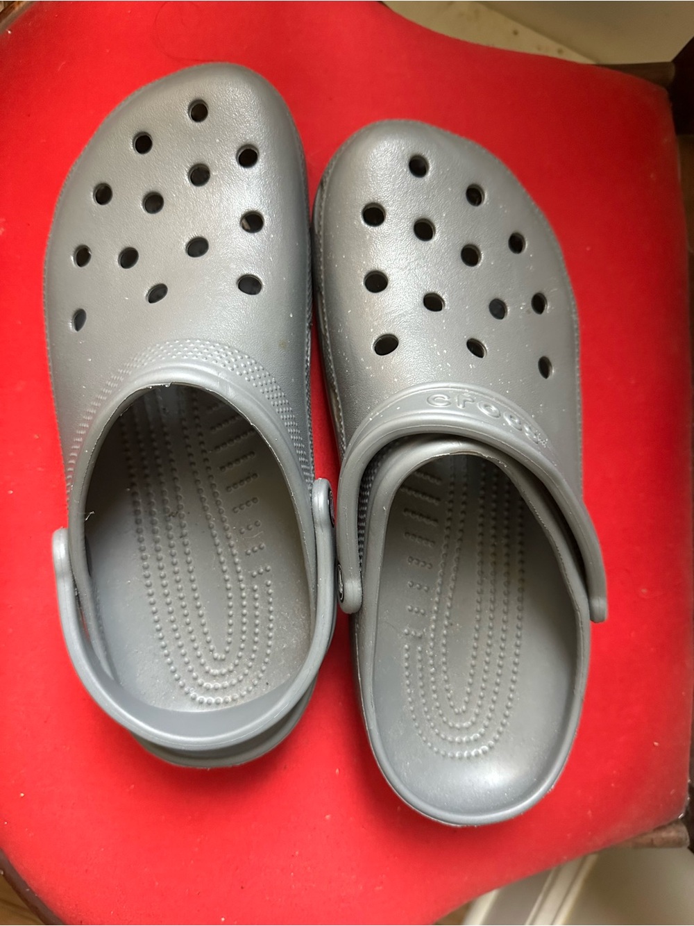 Mens Lightweight Gray Clog Sandals with Adjustable Back Strap